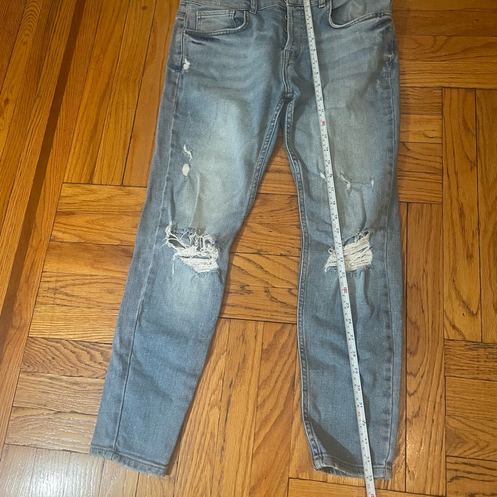 Men's Distressed Blue Jeans